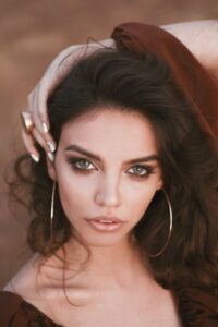 brunette woman close up