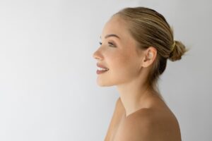 woman looking to side